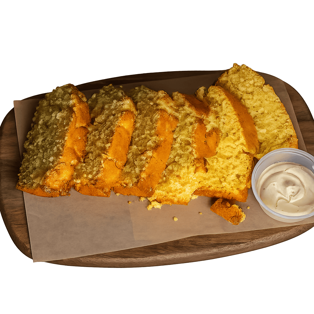 MB House-Made Corn Bread, served with creamy maple butter.