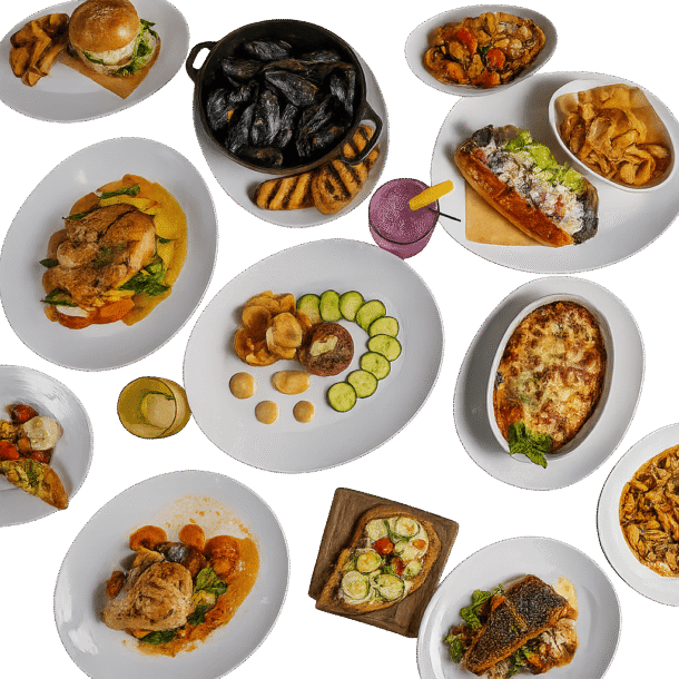 a diverse array of dishes from Market Bistro